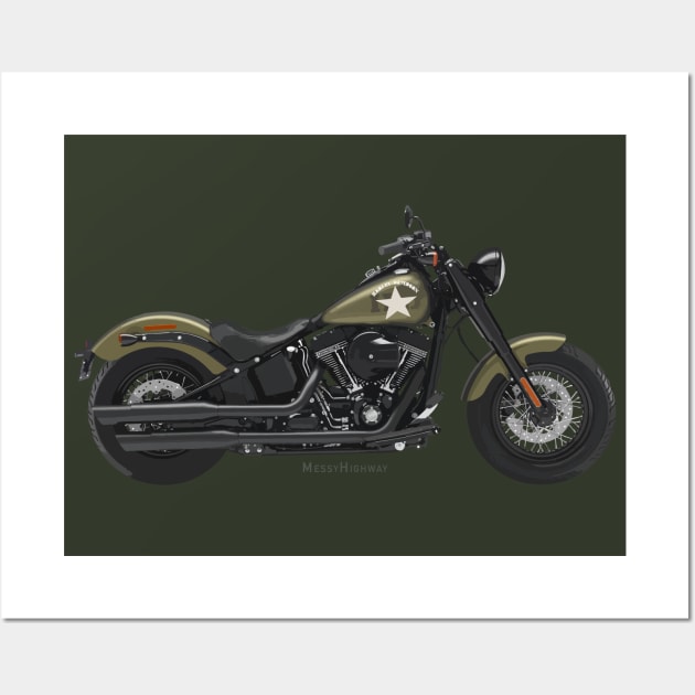 Harley-Davidson Softail Slim army, s Wall Art by MessyHighway
